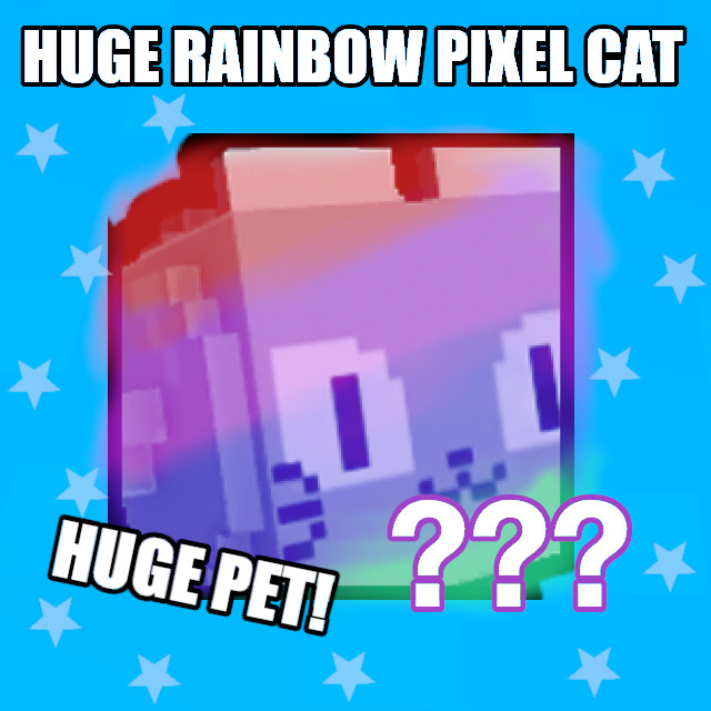 Huge Rainbow Pixel Cat Pet Simulator X