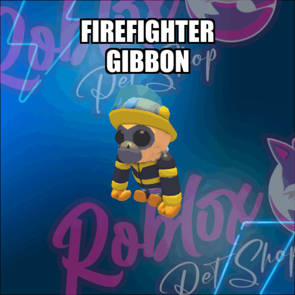 Firefighter Gibbon NO POTION Adopt Me
